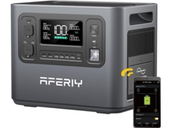 AFERIY Generador Eléctrico Portátil AFERIY 2400W, Batería LiFePO4 2048Wh, Carga Rápida, 13 Puertos de Salida, Pantalla LCD, Generador Solar