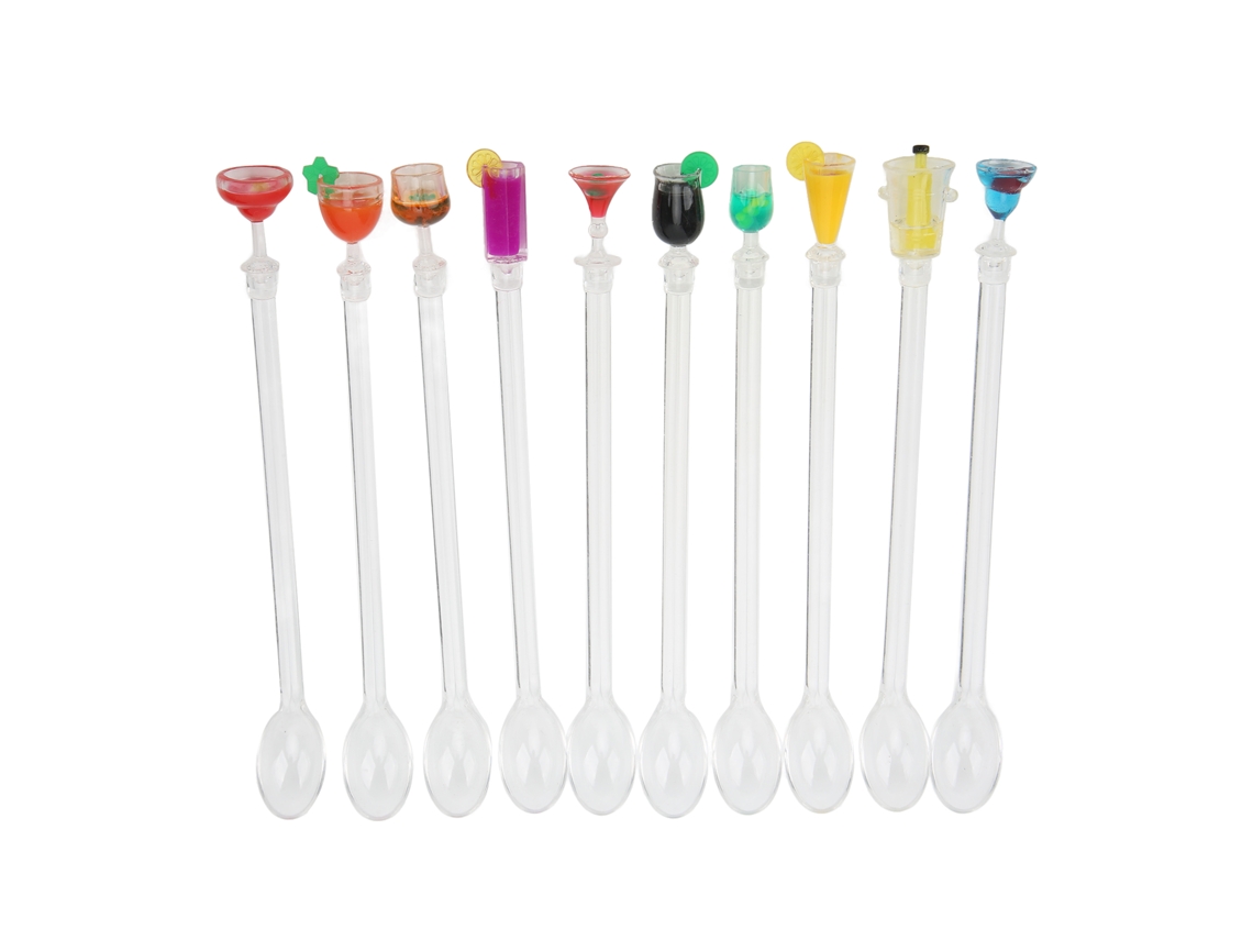 Palitos mezcladores de cristal para cócteles, 10 unidades