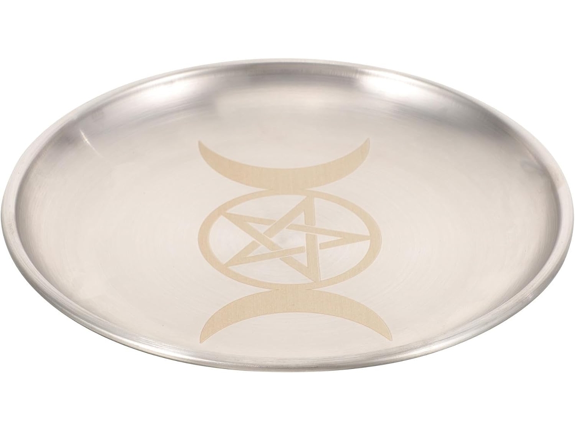 Bandeja Decorativa Plata Pulida Accesorio Decoración Oficinas Altares Luna Lisa