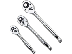 Juego de 3 llaves de carraca de acero de alto carbono con mangos ergonómicos para reparaciones de automóviles y