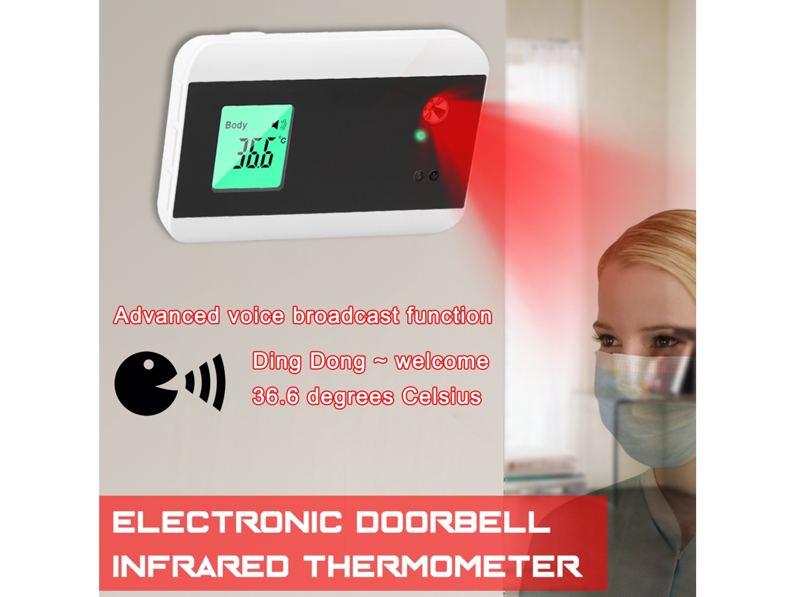 Termómetro Infrarrojo Para Timbre Electrónico Ftw03 Con Función De Medición Y Voz.