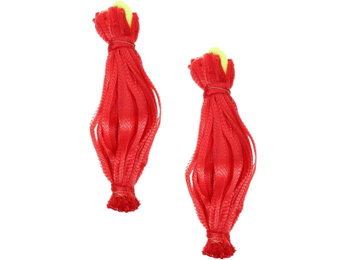 Sacos De Frutas Portáteis Nuobesty Em Malha, 35 Cm, Cordão De Nylon Vermelho, 200 Unidades.