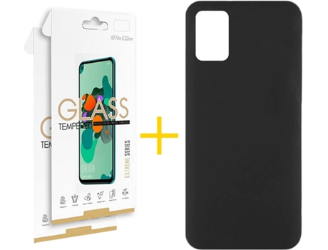 Kit Funda + 2 Protectores de Pantalla Samsung Galaxy A51 SKYHE Silicona Líquida (Negro)