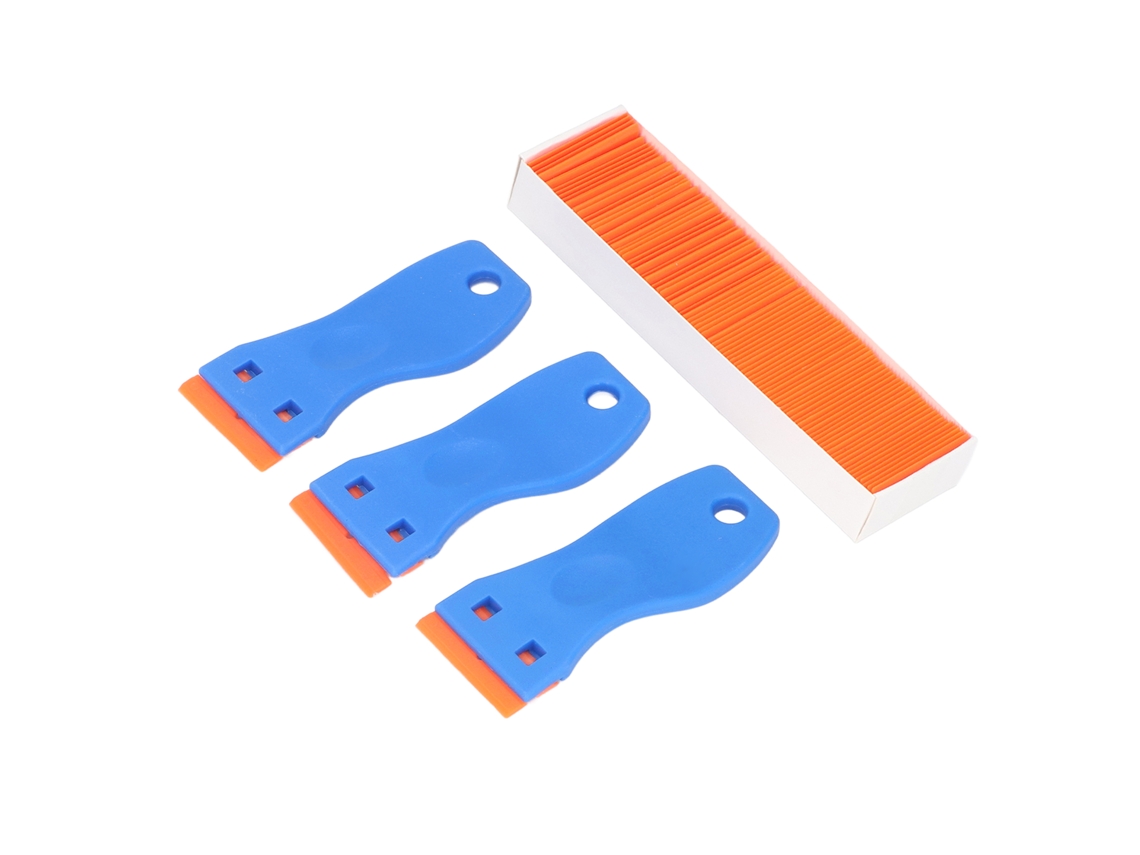 Herramienta Raspadora De 103 Piezas Con Cuchillas De Afeitar Para Quitar Calcomanías, Pegatinas Y Pintura De Ventanas De Automóviles Con Mango.