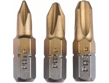 Conjunto de 3 Puntas de Atornillar BOSCH en Titanio (Ph)
