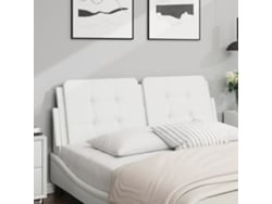 Cabecero De Cama Acolchado Cuero Sintético Blanco 140 Cm