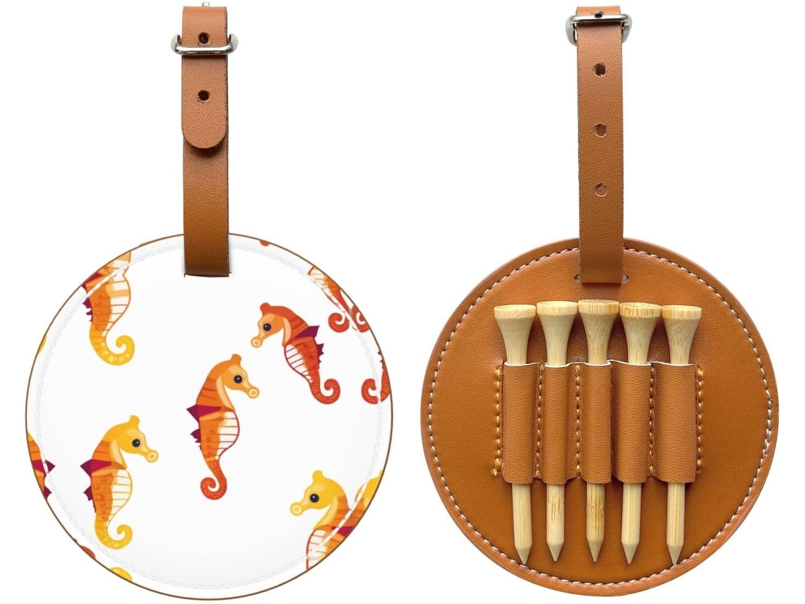 Bolsa Preta para Tees de Golfe, Coleção Seahorse | S/MARCA
