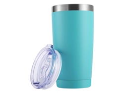 Taza de 590 ml (20 oz), vaso de acero inoxidable con aislamiento al vacío para bebidas frías y calientes con tapa Neveance (paquete de 2, negro)