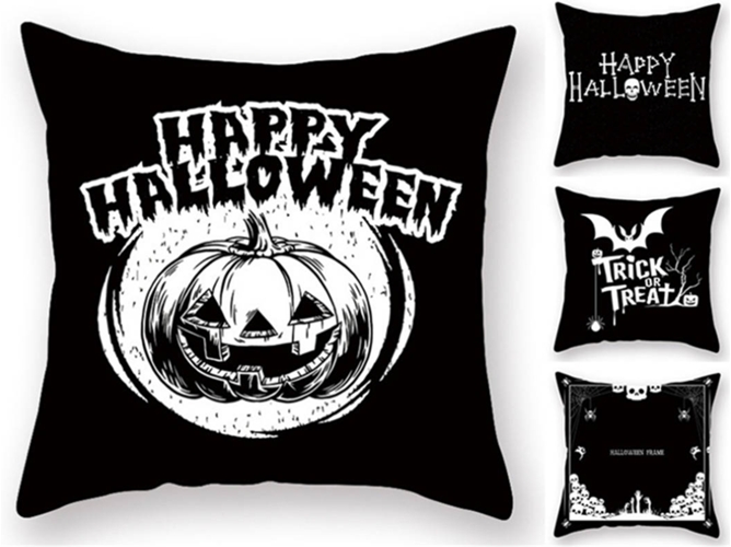 Pack de 4 Almohadas Decorativas WJS Negro (45x45cm)