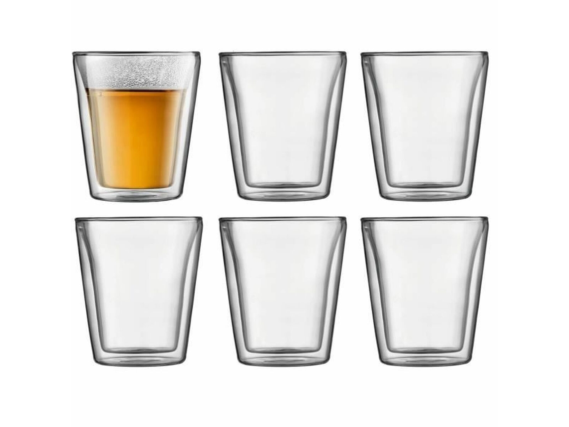 Set De Vasos Bodum 200 Ml Transparente Vidrio De Borosilicato Liso 6 Piezas (6 Unidades)