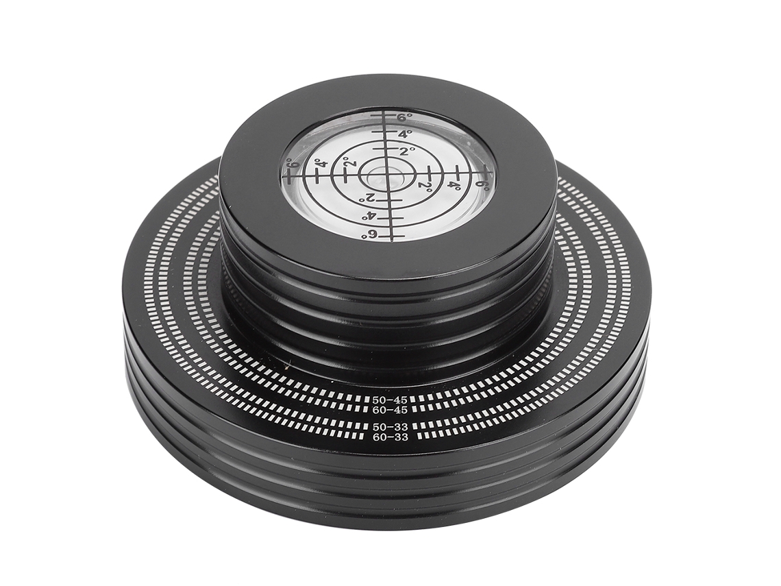 Estabilizador De Vinilo Con Nivelador De Precisión Para Tocadiscos, Abrazadera De Peso De Aluminio Negro.