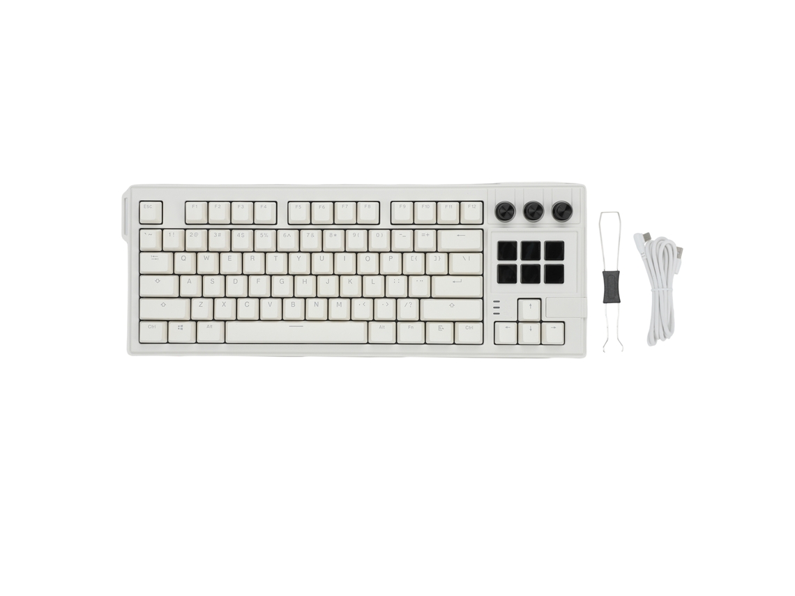 Teclado Mecánico Para Juegos Con Cable Usb 78 Teclas Interruptor Rojo Retroiluminación Rgb Hot Swap Blanco