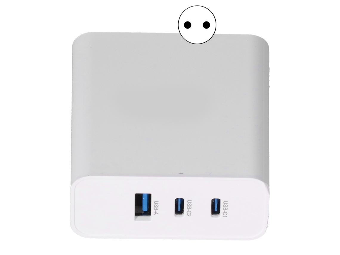 Cargador Gan 65w Usb C Pd 3.0 3 Puertos Carga Rápida Para Teléfono Laptop 100v-240v