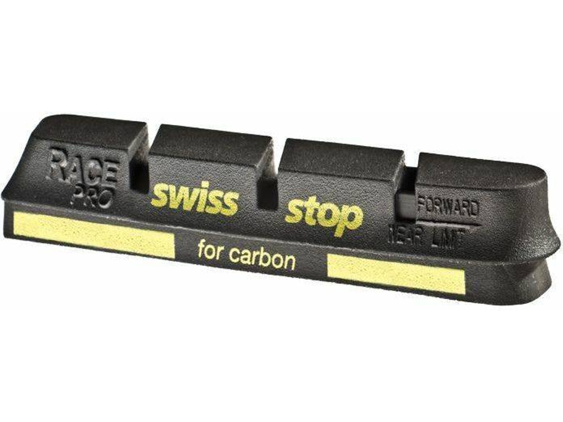 Juego de 4 Patines de Carbón Orgánico SWISSSTOP Campagnolo Race Pro (Negro, Amarillo-TU)