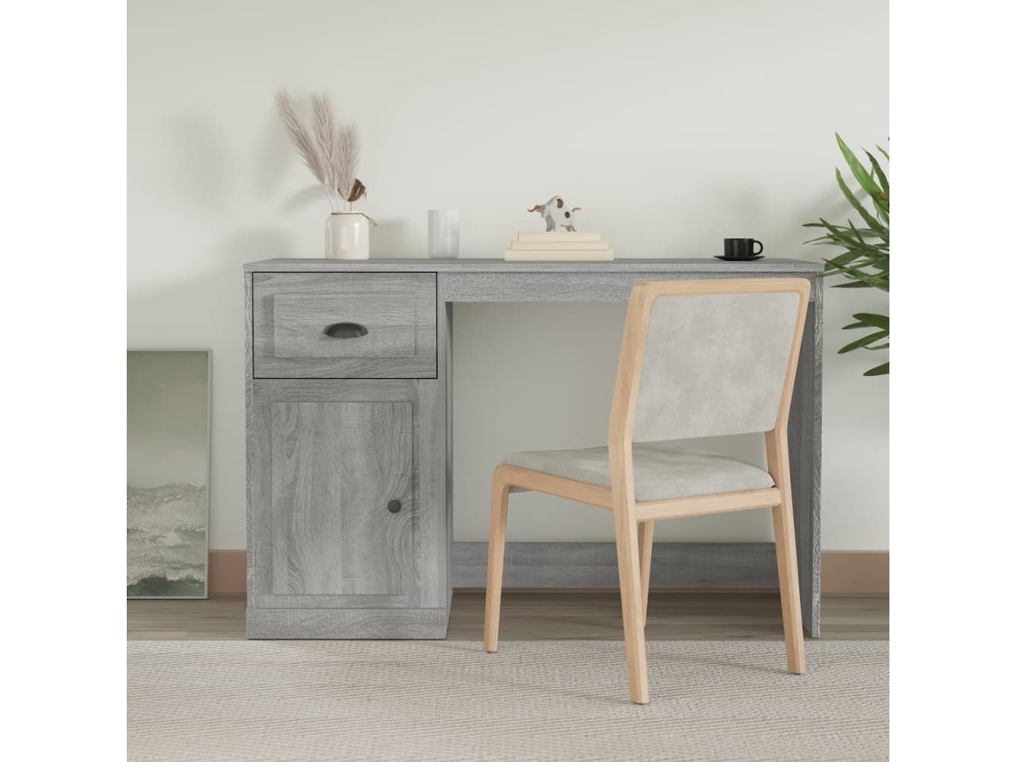Escritorio | Mesa | Escritorio con cajón 115x50x75 Derivados de madera Gris Sonoma