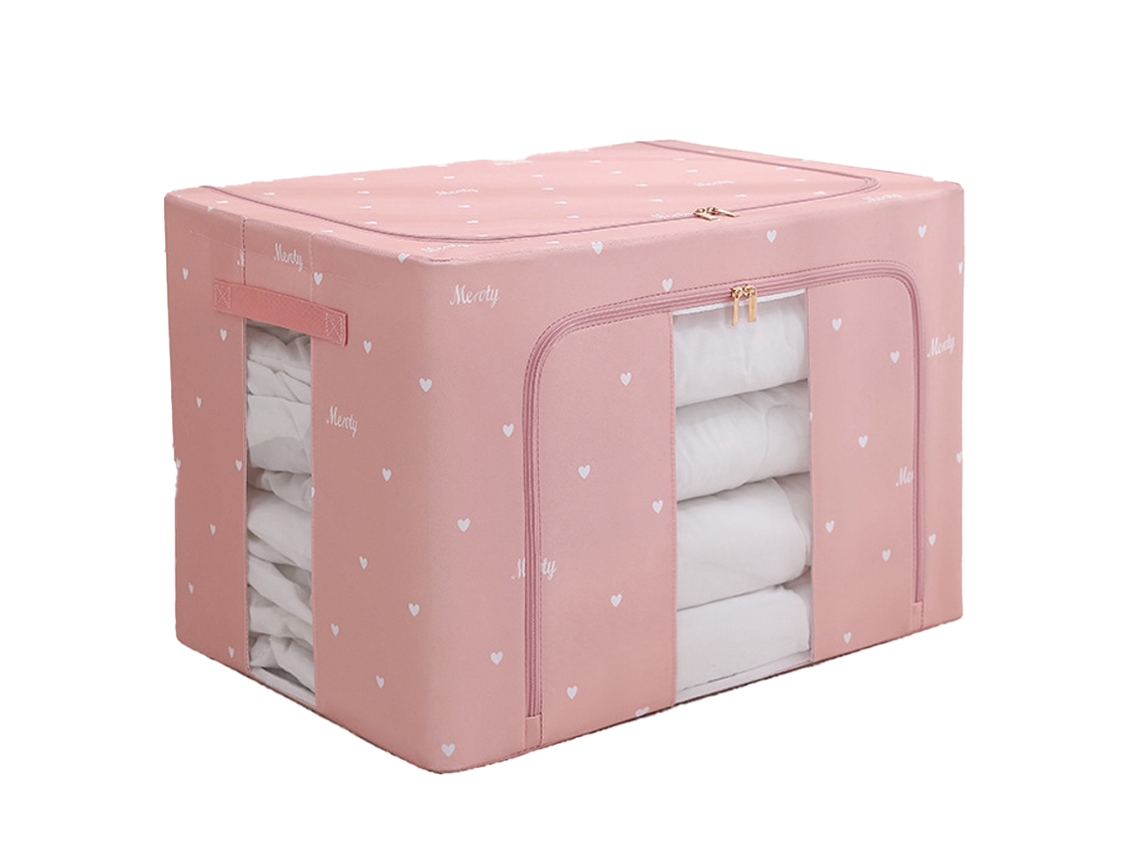 JEIIBRZUI Saco de Armazenamento Roupas Capacidade Janela ZEAICOS Rosa (51x41x3cm)