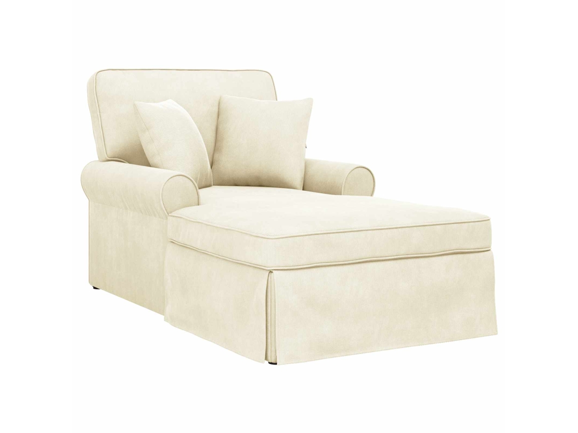 Maison Exclusive - Chaise Lounge Con Falda Con Cojín 3 Pcs Crema Tela De Pana