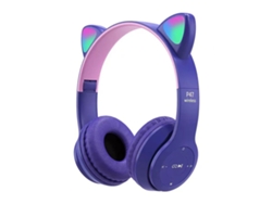 Auriculares Bluetooth True Wireless CHRUI Auriculares Gaming Cat Ear Luces Led Púrpura