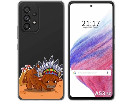 Carcasa para Samsung Galaxy A53 5G TUMUNDOSMARTPHONE Dibujos Transparente Bufalo Multicolor