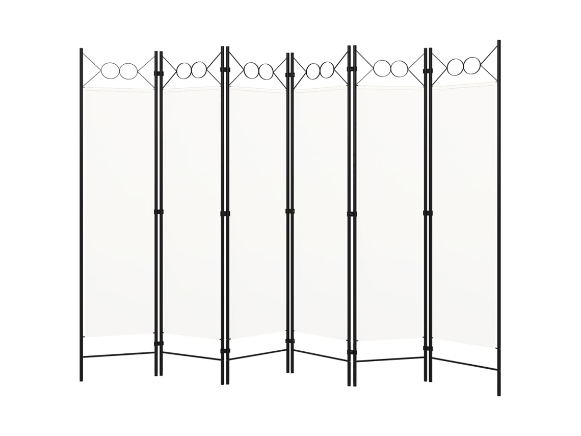 Biombo Divisor De 6 Paneles Blanco 240x180 Cm