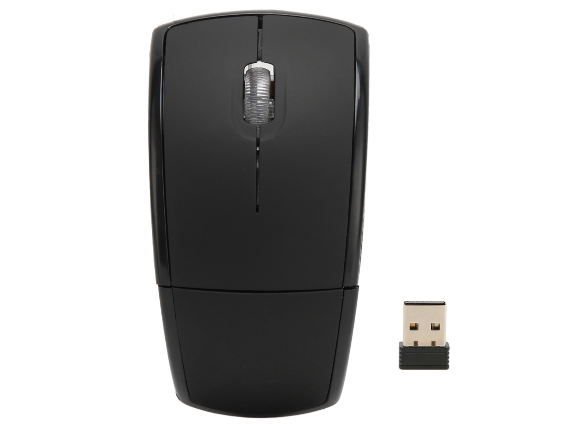 Mouse Sem Fio Plegável 2.4g Portátil Compacto 1600dpi Matte Para Escritório E Jogos Preto
