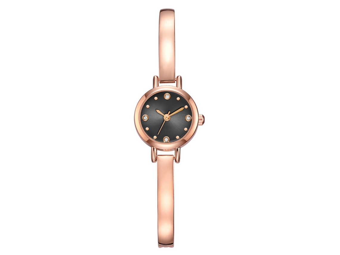 Reloj De Pulsera Lvpai Para Mujer Con Diamantes De Imitación Y Brazalete Fino De Aleación En Cuarzo Negro.