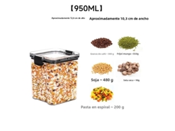 Juego de 5 recipientes herméticos de plástico transparente MDUG para almacenar alimentos (950 ml)