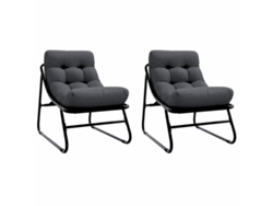 Maison Exclusive - Muebles de jardín con cojines, 2 piezas, negro, 60,5 x 81 x 71 cm