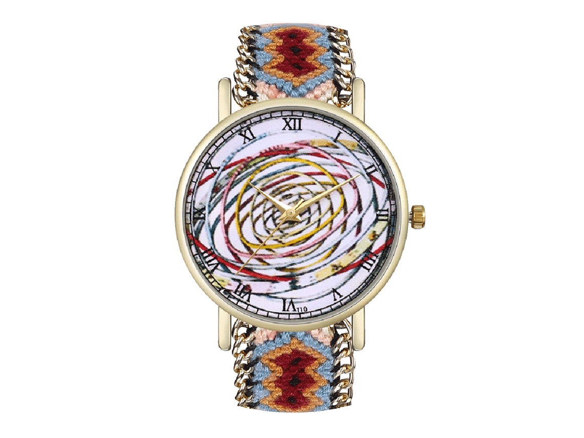 Reloj De Pulsera Unisex De Cuarzo Con Correa De Lana, Estilo Sencillo, Esfera Redonda.