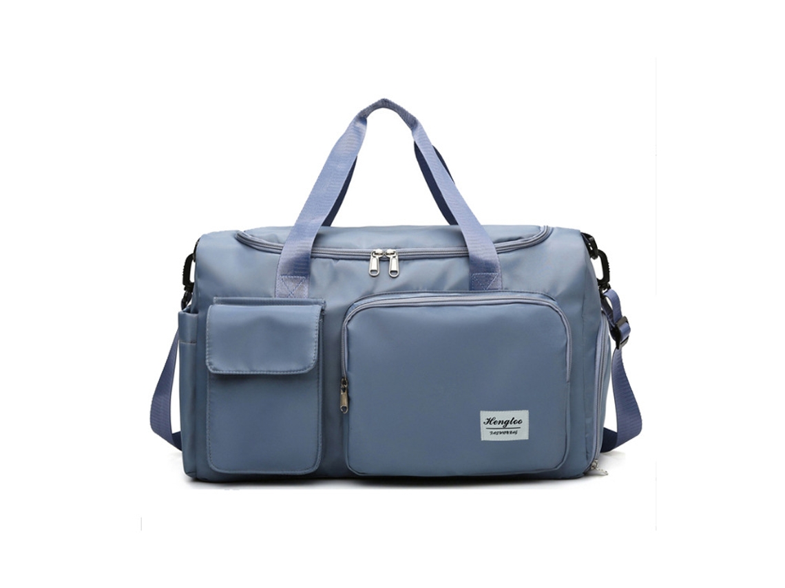 Bolso pequeño de gimnasio para mujer, bolso de viaje, con compartimento para zapatos, azul HEXINYIGJLY