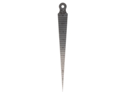 Calibrador cónico de acero inoxidable de 1 a 15 mm para medir aberturas, diámetros y holguras con escala métrica/imperial.