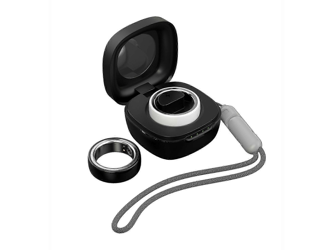 Anillo inteligente con monitor de frecuencia cardíaca, sueño, oxígeno en sangre y presión arterial, Android/iOS, color negro, Jinyubo Store