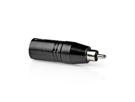 NEDIS Adaptador Xlr Xlr 3 Pin Macho Rca Macho Conector Recto Niquelado Estructura Metálica Color Negro 1 Unidad