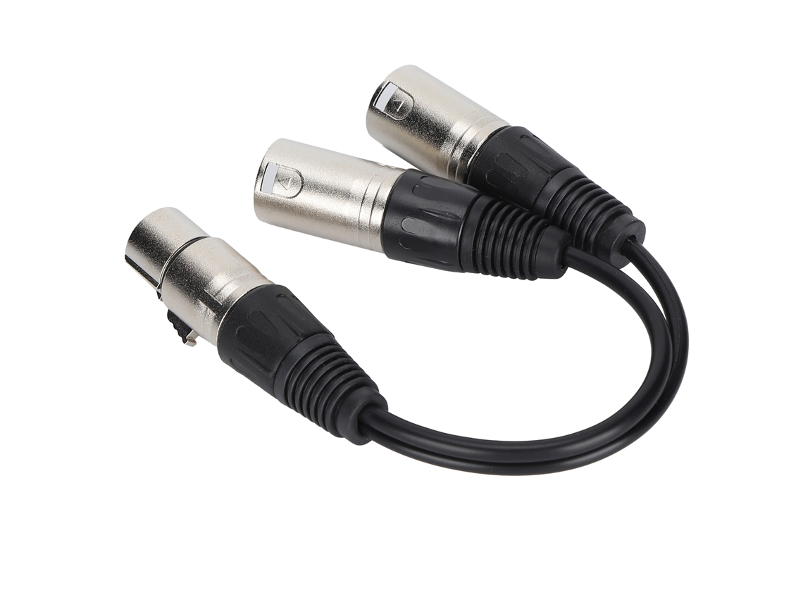 Cabo Xlr Fêmea Para Duplo Xlr Macho Estéreo Balanceado Para Microfone Adaptador De Áudio Branco 1m
