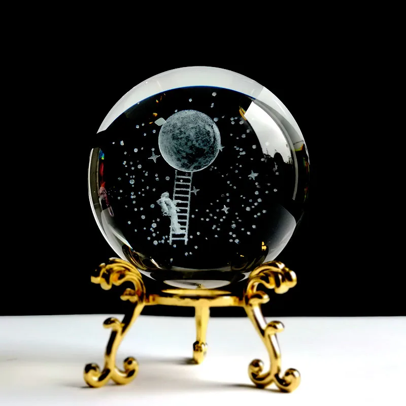 (estilo 25/60 Mm) Bola De Cristal De 60 Mm, Esfera De Vidrio Tallada En 3d, Pisapapeles Con Base.