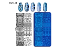 Placas de transferencia de uñas, 3 piezas rectangulares esom-d21