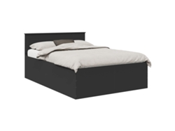 Maison Exclusive - Estructura De Cama Negro 150 X 200 Cm Madera De Ingeniería