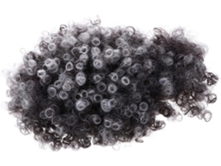 Peluca Sintética Afro Rizada De Color Gris Y Volumen, Con Coleta Y Flequillo Integrado.