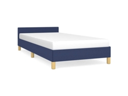 Maison Exclusive - Estructura De Cama Con Cabecero Sin Colchón Tela Azul 90x190 Cm