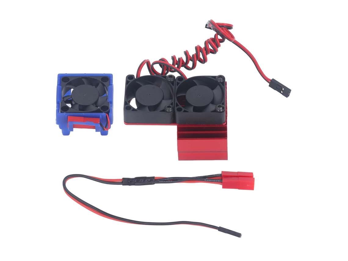 Conjunto De Enfriador De Cc De Alta Velocidad De 5 V Con Disipador De Calor Para Coche Rc Traxxas Slash 4x4 Vxl 1/10, Rojo