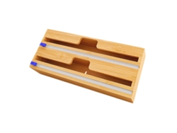 Organizador De Cajones De Cartón Plástico 3 En 1: Dispensador De Almacenamiento Para Papel De Aluminio, Película Adhesiva Y Papel Vegetal.