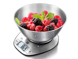Balanza De Cocina Electrónica Precisa Con Pantalla Digital Grande Y Bowl De Acero Inoxidable 5kg/11lb