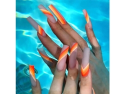 Adhesivo para uñas con líneas rojas, tipo W057, que contiene gel*.