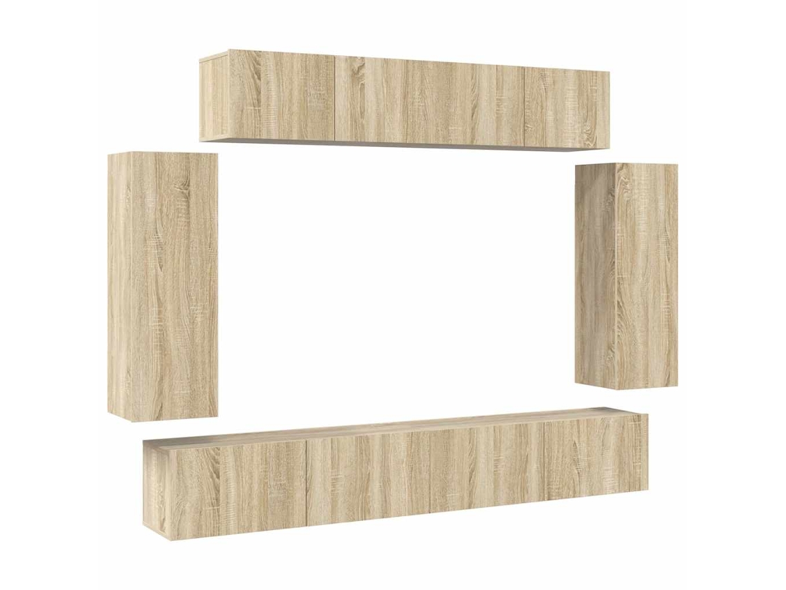 Maison Exclusive - Set Muebles De Salón Tv 6 Pzas Madera Ingeniería Roble Sonoma