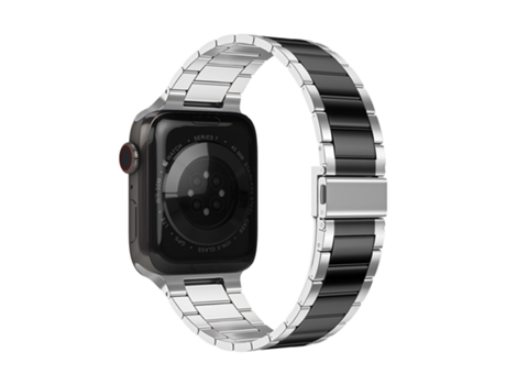 Correa Apple Watch 41mm / 40mm y 38mm Eslabones en Acero Negro / Plata AVIZAR