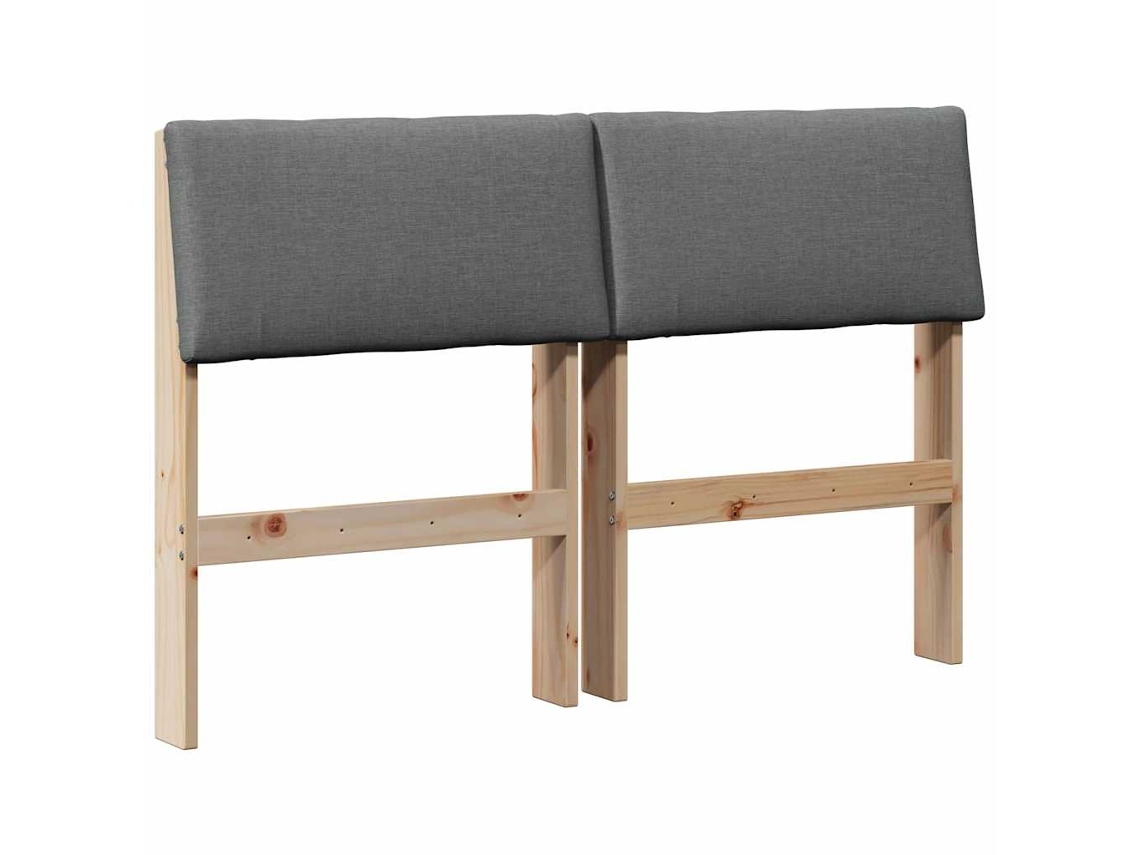 Maison Exclusive - Cabecero Tapizado Gris Oscuro 120 Cm Madera De Pino Macizo