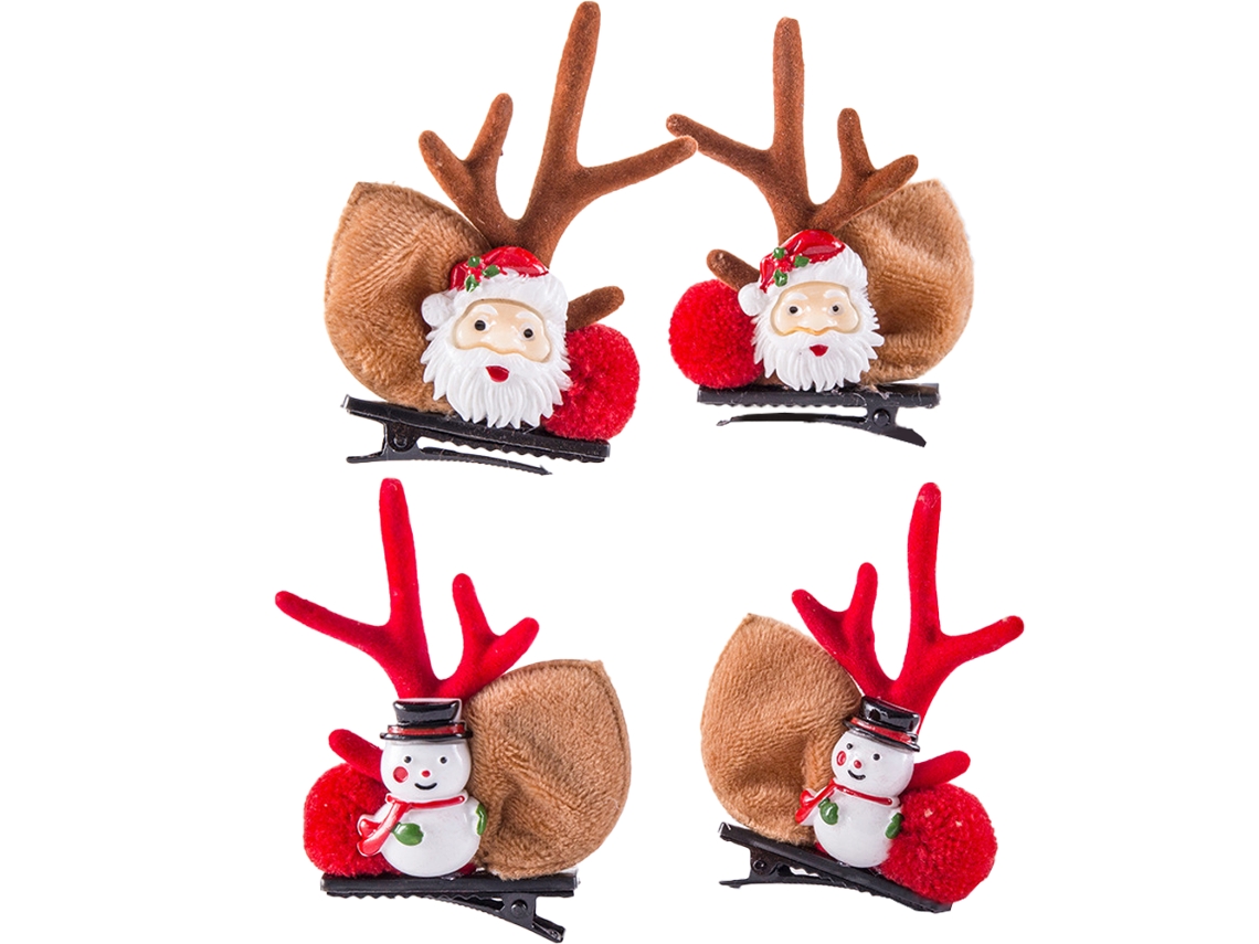 2 piezas de clips de astas navideñas-1+2 AURUM