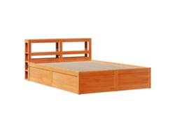 Maison Exclusive - Estructura Cama Con Cabecero Madera Pino Marrón Cera 120x190 Cm