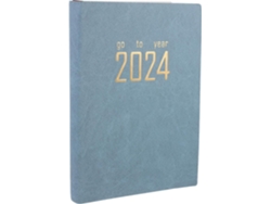 Cuaderno/Agenda 2024 con índice, calendario semanal de 365 días, planificador para la educación en casa, azul vaquero claro, Gokoco