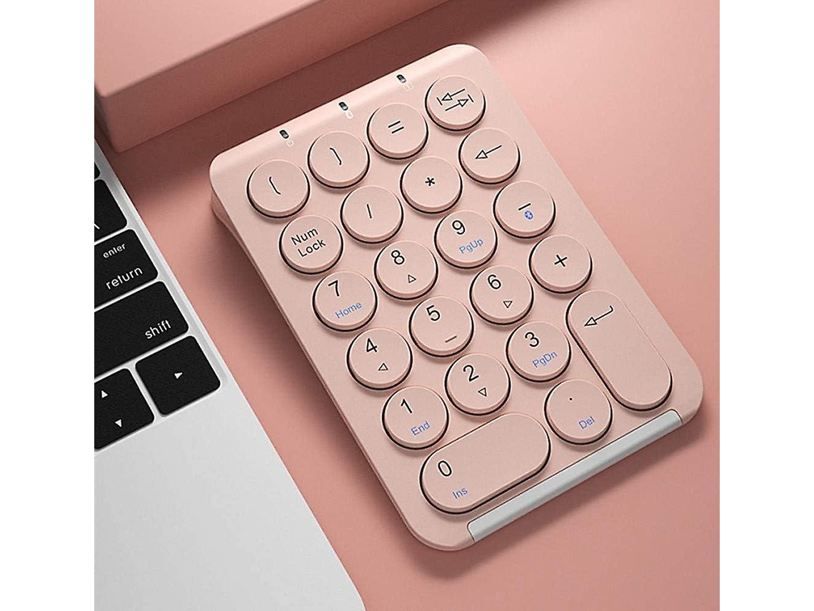 Mini teclado numérico inalámbrico Bluetooth rosa Nostalgia88